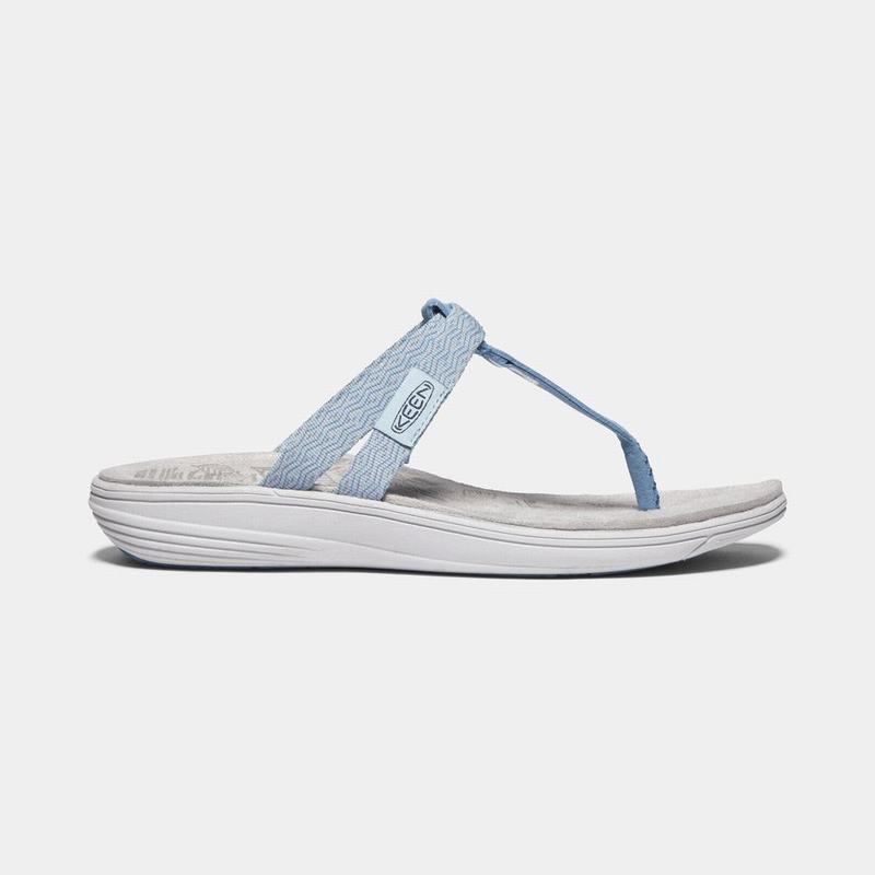 Discount Keen Damaya Womens Flip Flops Blue (9573-USLNE)